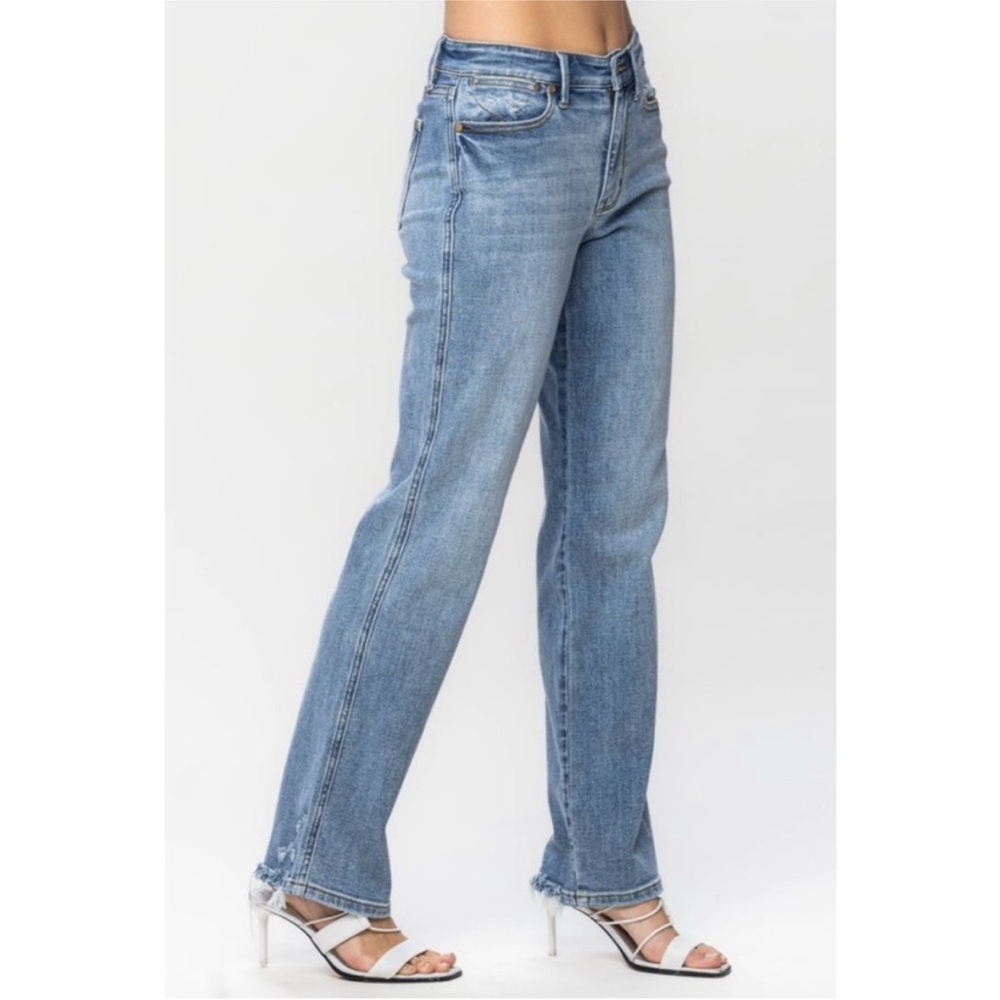 Classic High-Rise Straight Leg Women Jeans - Light Blue Size 14 - Picture 2 of 10